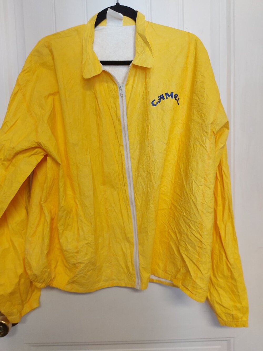 Vintage Camel Cigarettes Tyvek Racing Jacket XL Yellow